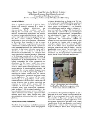 Image-Based Visual Servoing for Robotic Systems: A Nonlinear Lyapunov-Based Control Approach