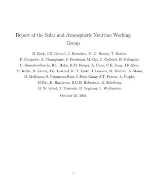 Report of the Solar and Atmospheric Neutrino Working Group