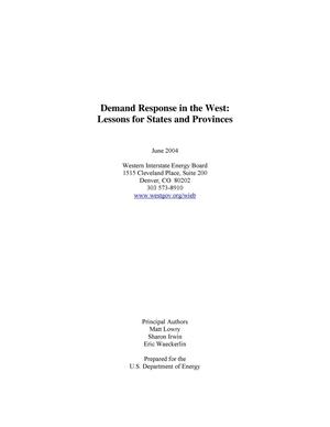 Demand Response in the West: Lessons for States and Provinces