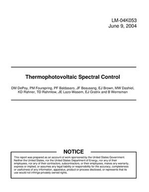 Thermophotovoltaic Spectral Control