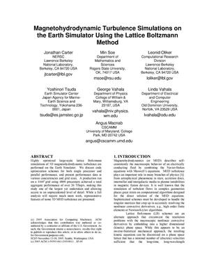 Magnetohydrodynamic Turbulence Simulations on the Earth SimulatorUsing the Lattice Boltzmann Method