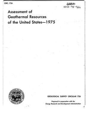 Assessment of Geothermal Resources of the United States--1975