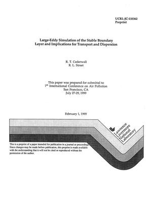 Large-eddy simulation of the stable boundary layer and implications for transport and dispersion