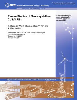 Raman Studies of Nanocrystalline CdS:O Film