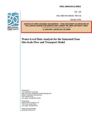 Water-Level Data Analysis for the Saturated Zone Site-Scale Flow and Transport Model