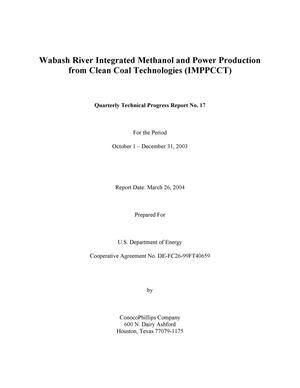 WABASH RIVER INTEGRATED METHANOL AND POWER PRODUCTION FROM CLEAN COAL TECHNOLGIES (IMPPCCT)