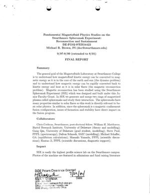 Fundamental Magnetofluid Physics Studies on the Swarthmore Spheromak Experiment: Reconnection and Sustainment