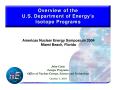 Presentation: Overview of the U.S. Department of Energy's Isotope Programs