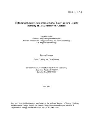 Distributed Energy Resources at Naval Base Ventura County Building 1512: A Sensitivity Analysis