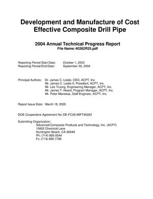 Development and Manufacture of Cost Effective Composite Drill Pipe