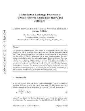 Multiphoton exchange processes in ultraperipheral relativistic heavy ion collisions