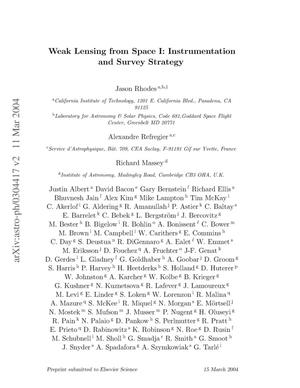 Weak Lensing from Space I: Instrumentation and Survey Strategy