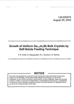 Growth of Uniform Ga{sub 1-x}In{sub x}Sb Bulk Crystals by Self-Solute Feeding Technique