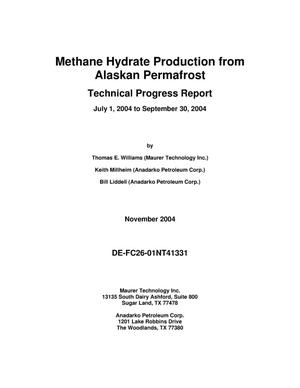 Methane Hydrate Production From Alaskan Permafrost Progress Report