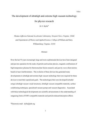 The development of ultrahigh and extreme high vacuum technology for physics research