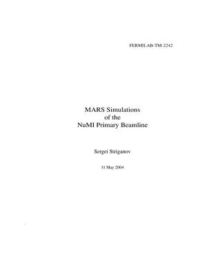 MARS simulations of the NuMI primary beamline