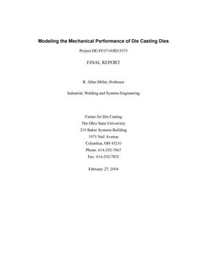 Modeling the Mechanical Performance of Die Casting Dies