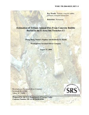 Estimation of Tritium Annual Flux From Concrete Rubble Buried in the E-Area Slit Trenches