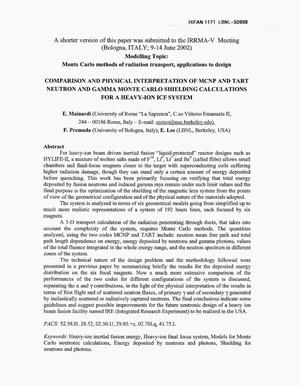Comparison and Physical Interpretation of MCNP and TART Neutron and Gamma Monte Carlo Shielding Calculations for a Heavy-Ion ICF System