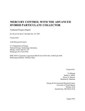 Primary view of object titled 'MERCURY CONTROL WITH THE ADVANCED HYBRID PARTICULATE COLLECTOR'.