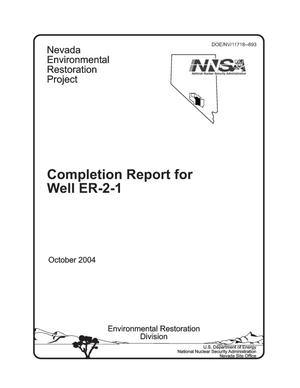 Completion Report for Well ER-2-1