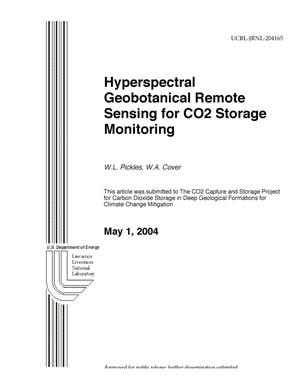 Hyperspectral Geobotanical Remote Sensing for CO2 Storage Monitoring