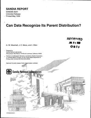 Can Data Recognize Its Parent Distribution?
