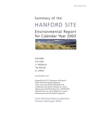 Summary of the Hanford Site Environmental Report for Calendar Year 2003