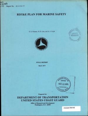 Primary view of object titled 'RDT & E Plan for Marine Safety'.