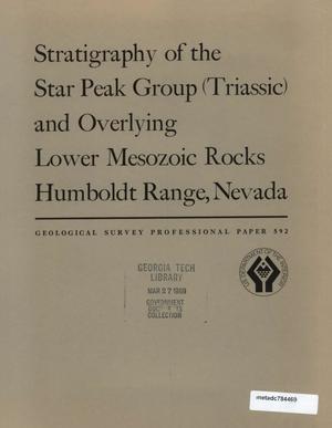Stratigraphy of the Star Peak Group (Triassic) and Overlying Lower Mesozoic Rocks: Humboldt Range, Nevada