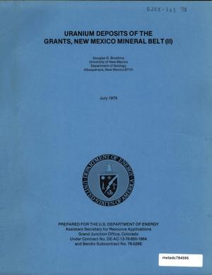 Primary view of object titled 'Uranium Deposits of the Grants, New Mexico Mineral Belt (2)'.
