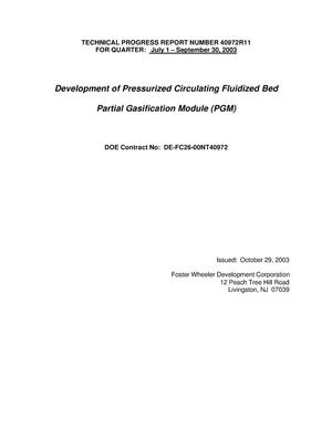 DEVELOPMENT OF PRESSURIZED CIRCULATING FLUIDIZED BED PARTIAL GASIFICATION MODULE (PGM)