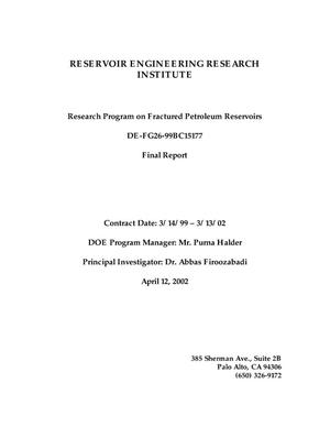 RESEARCH PROGRAM ON FRACTURED PETROLEUM RESERVOIRS