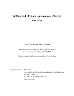 Wetting and strength issues at Al/alpha-alumina interfaces