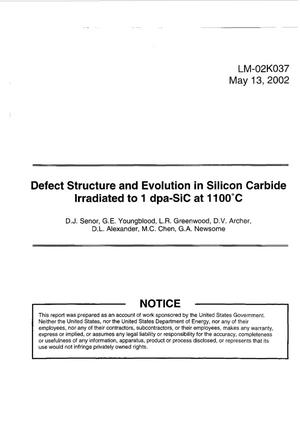 Defect Structure and Evolution in Silicon Carbide Irradiated to 1 dpa-SiC at 1100 C