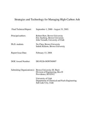 Strategies and Technology for Managing High-Carbon Ash