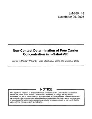 Non-Contact Determination of Free Carrier Concentration in n-GaInAsSb