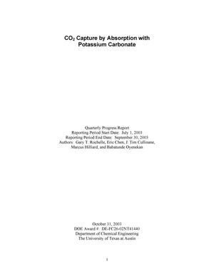 CO2 Capture by Absorption With Potassium Carbonate