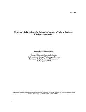 New Analysis Techniques for Estimating Impacts of Federal Appliance Efficiency Standards