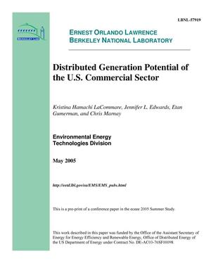 Distributed Generation Potential of the U.S. CommercialSector