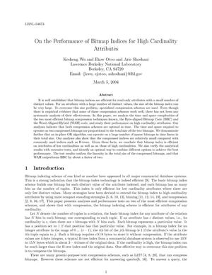 On the performance of bitmap indices for high cardinality attributes