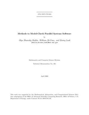 Methods to model-check parallel systems software.