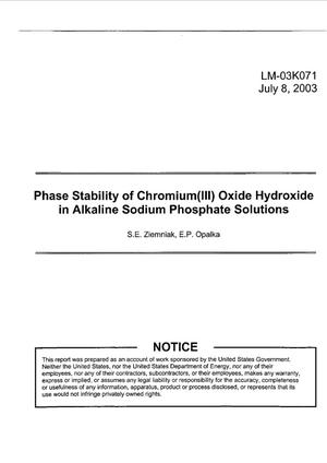 Phase Stability of Chromium(III) Oxide Hydroxide in Alkaline Sodium Phosphate Solutions