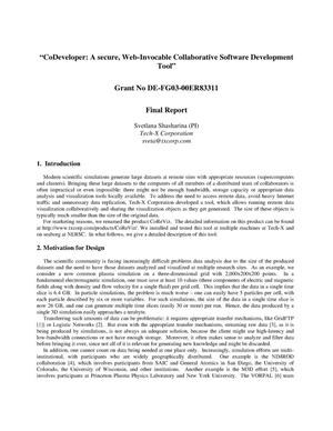 Final Report "CoDeveloper: A Secure Web-Invocable Collaborative Software Development Tool"