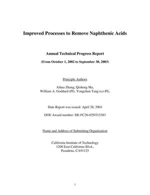 Improved Processes to Remove Naphthenic Acids