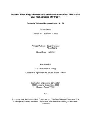 WABASH RIVER INTEGRATED METHANOL AND POWER PRODUCTION FROM CLEAN COAL TECHNOLOGIES (IMPPCCT)