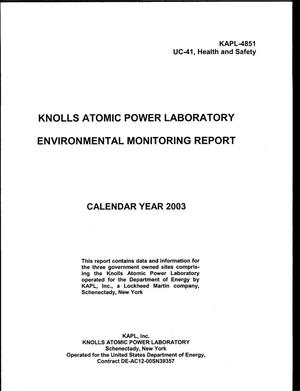 Knolls Atomic Power Laboratory Environmental Monitoring Report, Calendar Year 2003