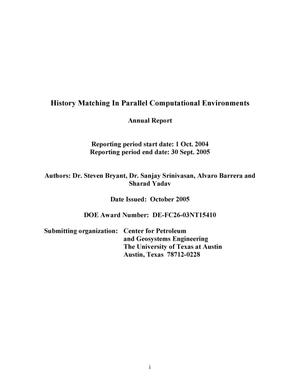 History Matching in Parallel Computational Environments