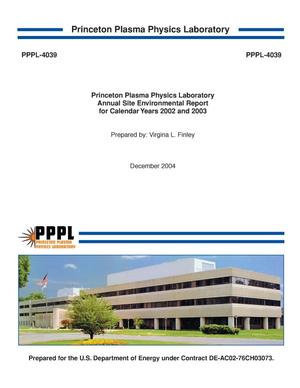 Princeton Plasma Physics Laboratory Annual Site Environmental Report for Calendar Years 2002 and 2003