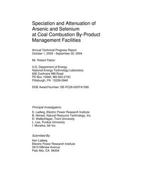 Speciation and Attenuation of Arsenic and Selenium at Coal Combustion By-Product Management Facilities
